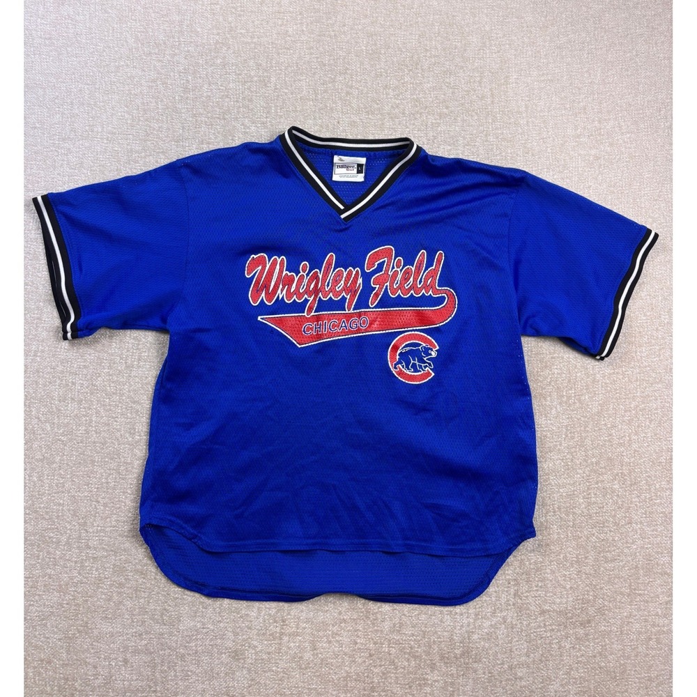 Vintage Badger Sport Chicago Cubs Wrigley Field Mesh Jersey Blue Mens Large